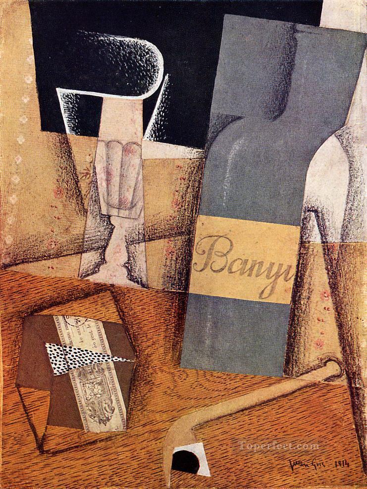 the bottle of banyuls 1914 1 Juan Gris Oil Paintings